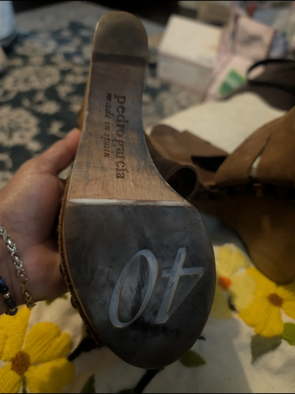 Pedro García Women's Brown Suede Platform Sandals